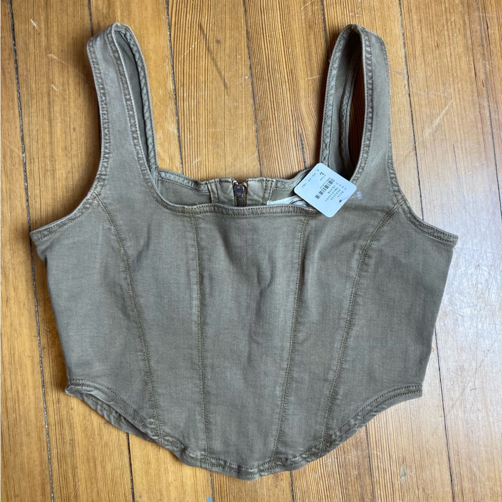 Free People Daydream Denim Corset Top